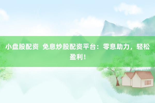 小盘股配资  免息炒股配资平台：零息助力，轻松盈利！