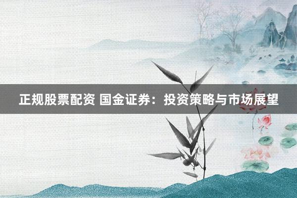 正规股票配资 国金证券：投资策略与市场展望
