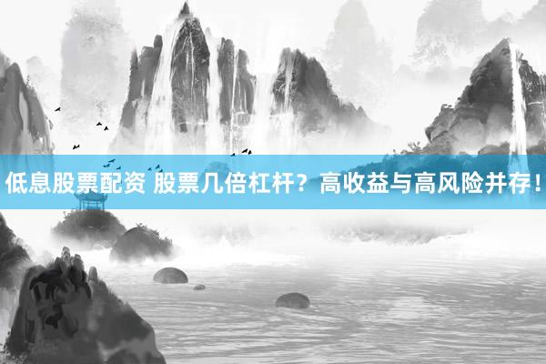 低息股票配资 股票几倍杠杆？高收益与高风险并存！