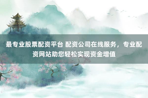 最专业股票配资平台 配资公司在线服务，专业配资网站助您轻松实现资金增值