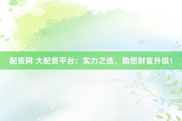 配资网 大配资平台：实力之选，助您财富升级！