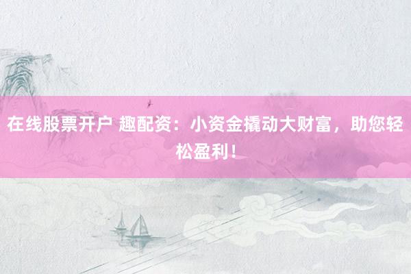 在线股票开户 趣配资：小资金撬动大财富，助您轻松盈利！