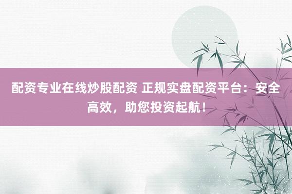 配资专业在线炒股配资 正规实盘配资平台：安全高效，助您投资起航！
