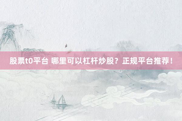 股票t0平台 哪里可以杠杆炒股？正规平台推荐！