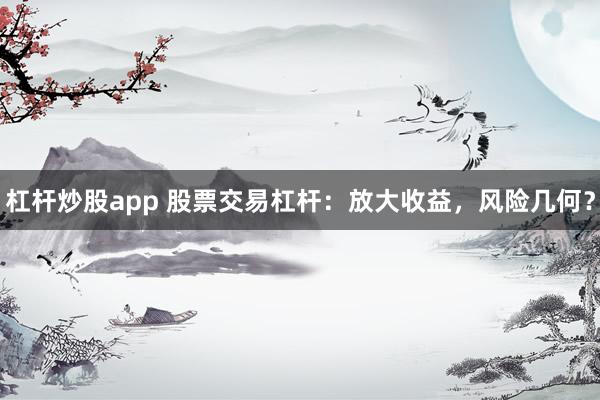 杠杆炒股app 股票交易杠杆：放大收益，风险几何？