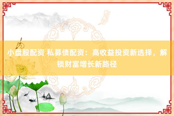 小盘股配资 私募债配资：高收益投资新选择，解锁财富增长新路径
