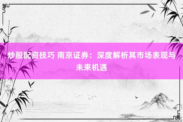 炒股配资技巧 南京证券：深度解析其市场表现与未来机遇
